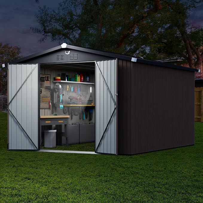 Metal Storage Shed, Outdoor Storage Building 10x12, Large Backyard Sheds - Image 9