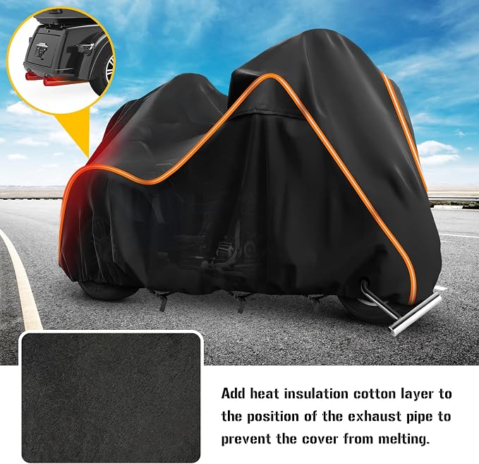 420D Motorcycle Cover for Trike Models Freewheeler, Tri Glide Ultra and CVO - Image 4