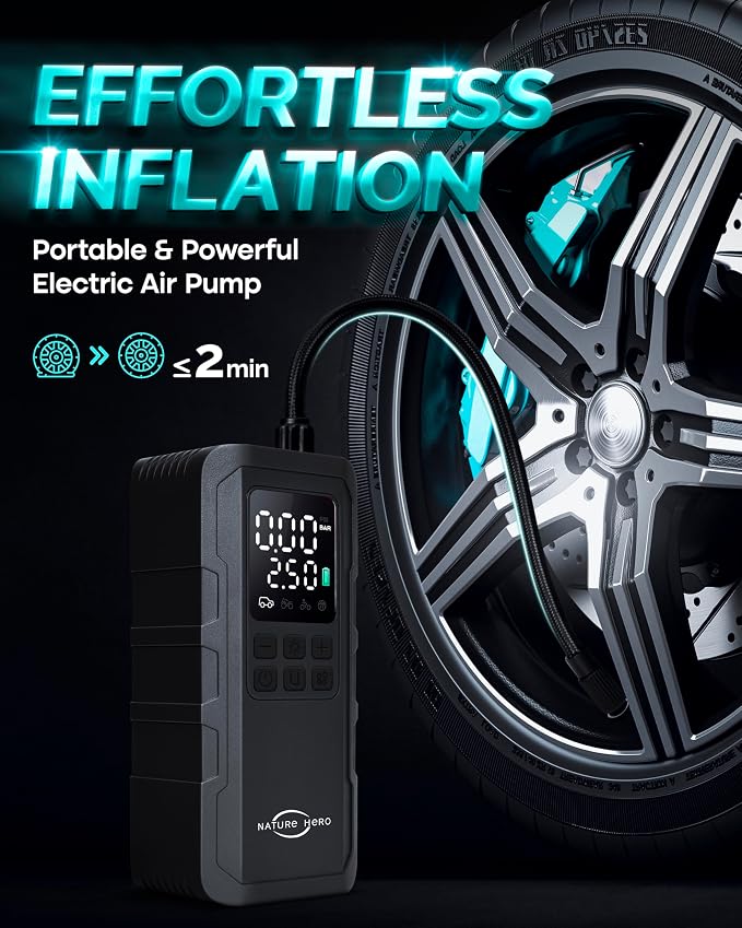 Tire Inflator Portable Air Compressor and Power Bank - Image 2