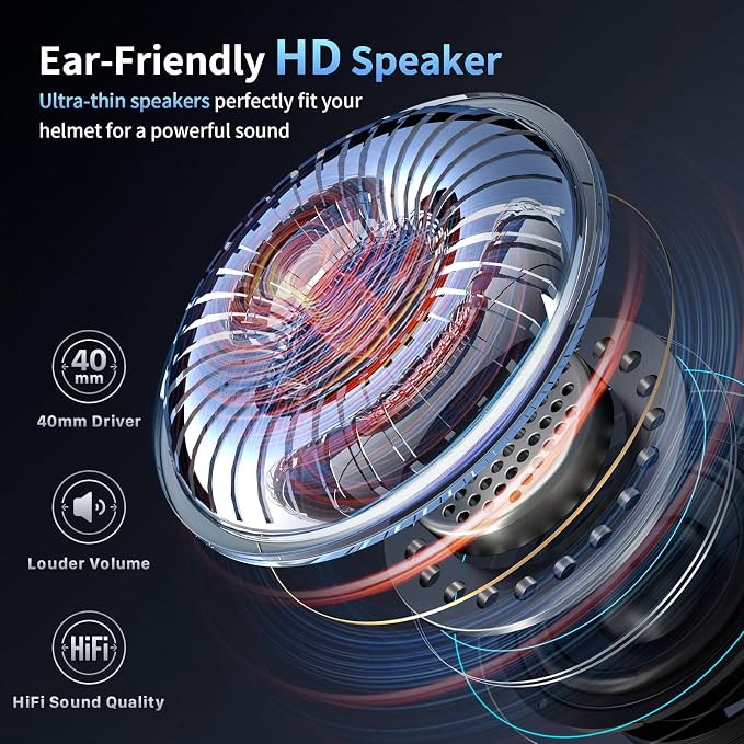 Fodsports FX-S Motorcycle Bluetooth Headset V5.4, 2-Way Helmet Intercom - Image 3
