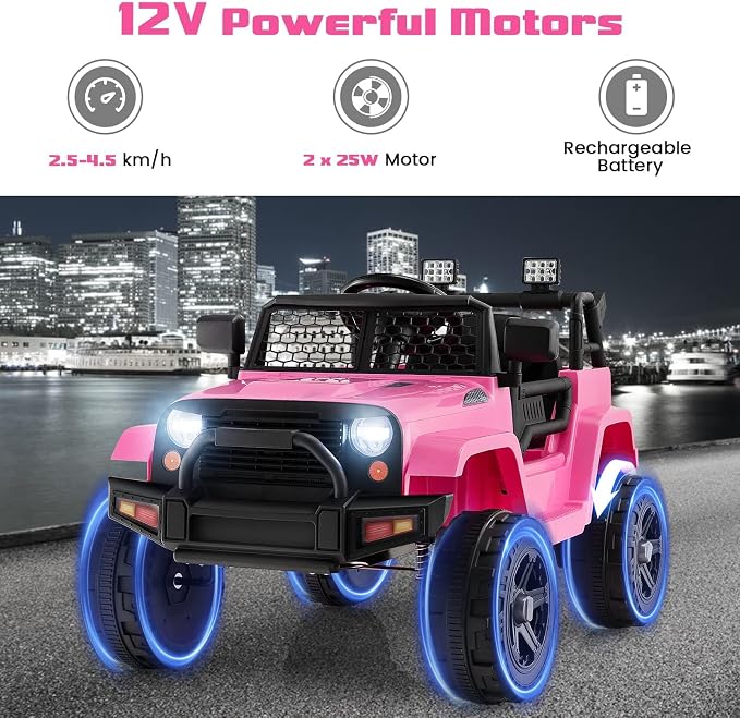 OLAKIDS Kids Ride On Truck, 12V Electric Vehicle Jeep Car - Image 3