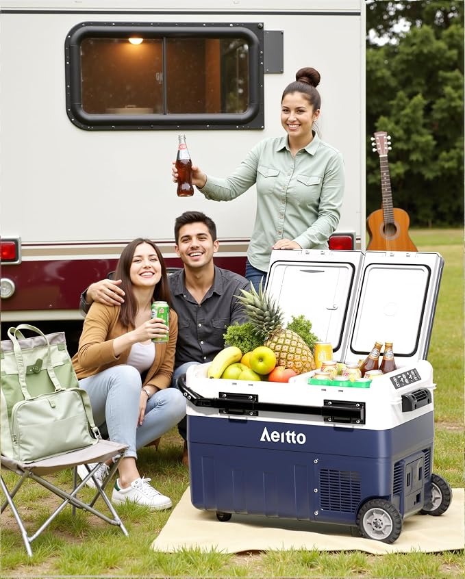Aeitto 12 Volt Car Refrigerator, 42QT Dual Zone Portable Car Fridge Freezer - Image 6