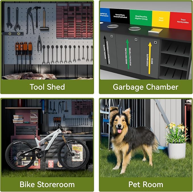 COMHOMA Shed Outdoor Storage Shed Metal, Lockable Doors Tool Sheds - Image 6