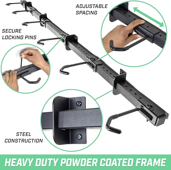 GoSports 6 ft Wall Mounted Bike Rack - Image 5
