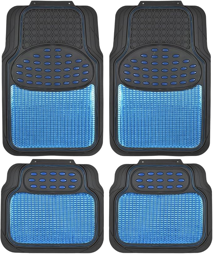 Blue All Weather Heavy Duty Universal Fit Car Floor Mats Interior Liners by BDK