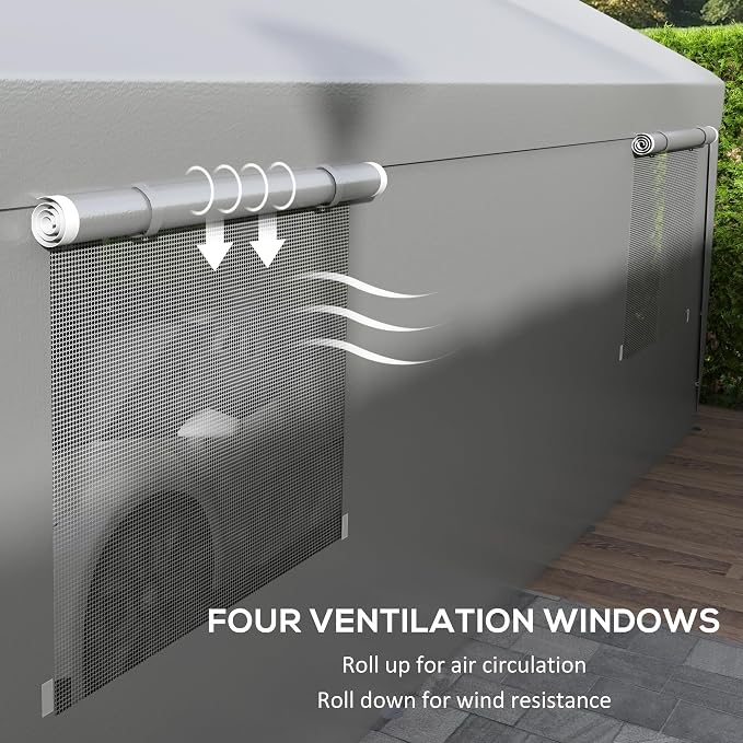 Outsunny Carport 10' x 20' Portable Garage, Heavy Duty Car Port Canopy - Image 6
