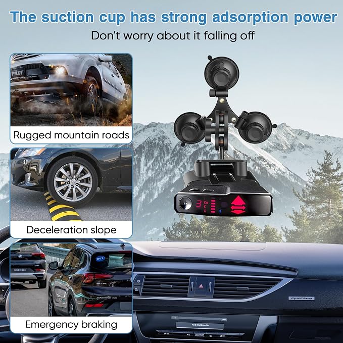 Radar Detector Mount, Triangular Suction Cup Mount, Windshield Radar Detector - Image 6