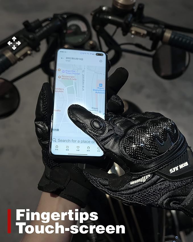 Motorcycle Gloves Touch Screen for Men Women Padding Hard Knuckle Cycling - Image 6