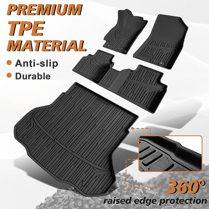 TripleAliners Floor Mats & Trunk Mat Full Set Compatible - Image 4