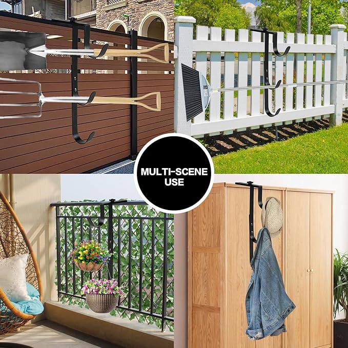 2Pcs Black Pool Pole Hangers, Adjustable Heavy Duty Swimming Pool Fence Hooks - Image 6