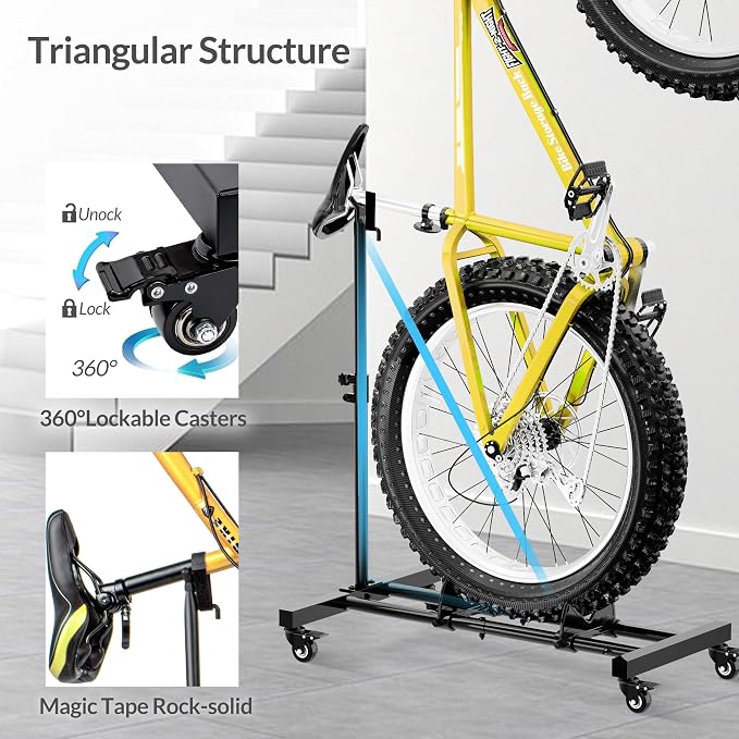 Vertical Bike Stand, Freestanding Indoor Bike Storage Rack Upright Bicycle - Image 7