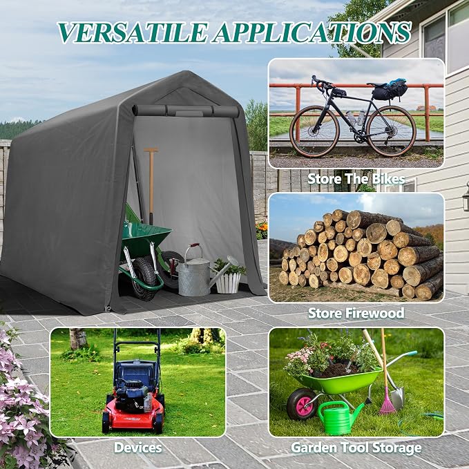6' x 7' Outdoor Storage Shelter Shed- Heavy Duty Storage Tent - Image 7