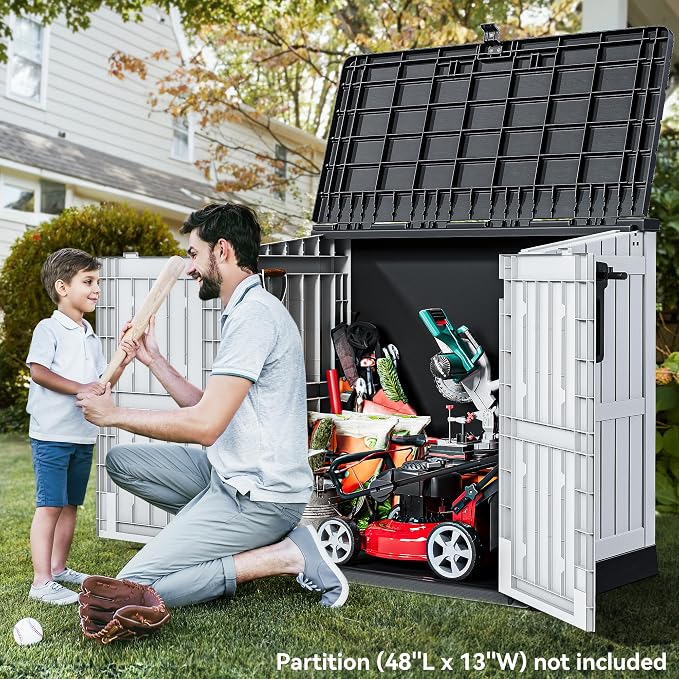 YITAHOME 36 cu ft Resin Outdoor Storage Shed, Weather-Resistant Horizontal Tool - Image 2