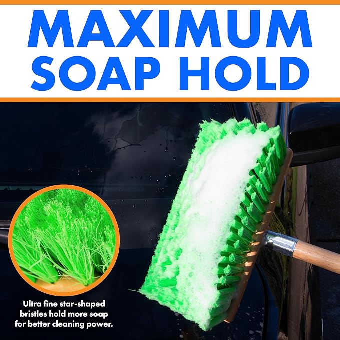 Hub City Industry 10- inch Car Wash Brush, Soft Nylon Bristle, car Accessories - Image 4
