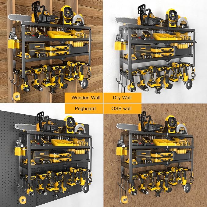 Large Power Tool Organizer Wall Mount, Maximum 420lbs Load Capacity, 4 Layers - Image 7