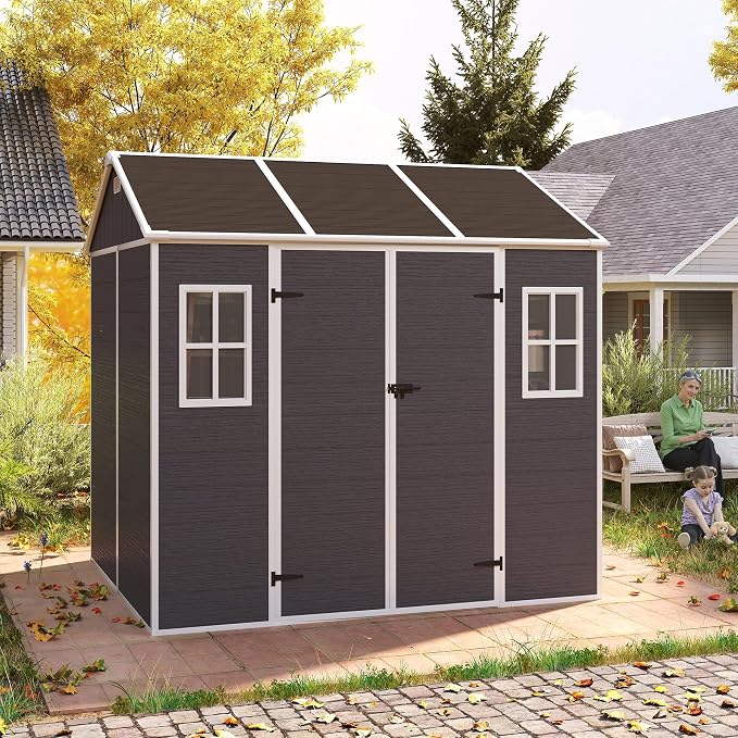 MyVoice 8x7 FT Outdoor Resin Storage Shed by MyVoice