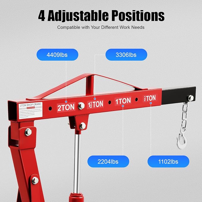 Folding Engine Hoist 1 Ton Engine Crane Lift - Image 5