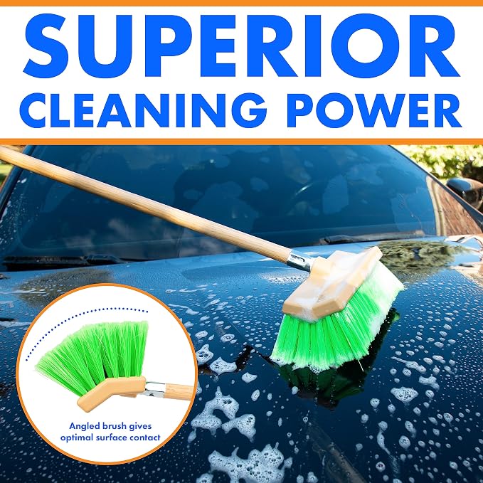 Hub City Industry 10- inch Car Wash Brush, Bi- Level Brush, Soft Nylon Bristle - Image 3