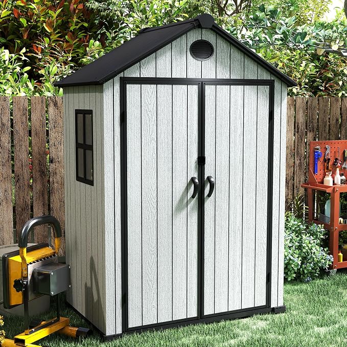 6 x 4 FT Shed Resin Outdoor Storage shed, 230 cuft Plastic Shed by ZYJOYY