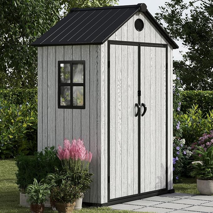 5.3x3.4 FT Resin Outdoor Storage Shed, 135 Cuft Garden Tool Sheds & Outdoor - Image 7