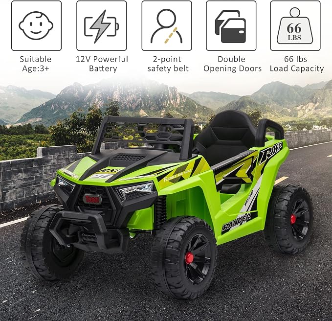TOBBI 12V Kids Ride on Car, Electric Off-Road UTV Truck - Image 5