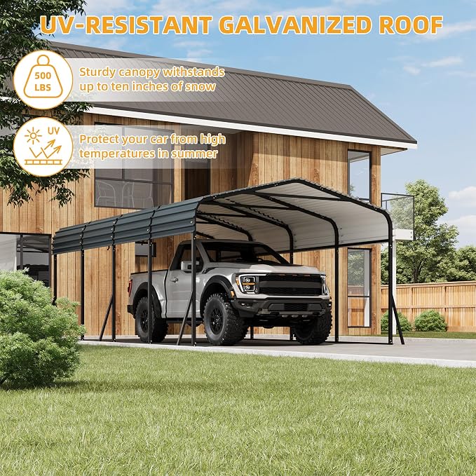 12x20 Ft Carport, Metal Carport - Image 4