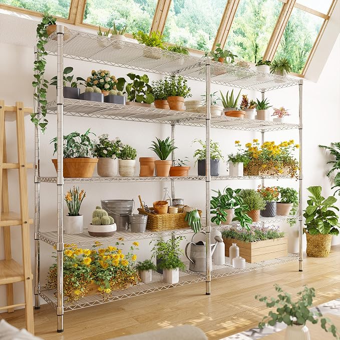 REIBII 58" W 5 Tier Heavy Duty Wire Shelving Unit - 1400LB Metal - Image 8