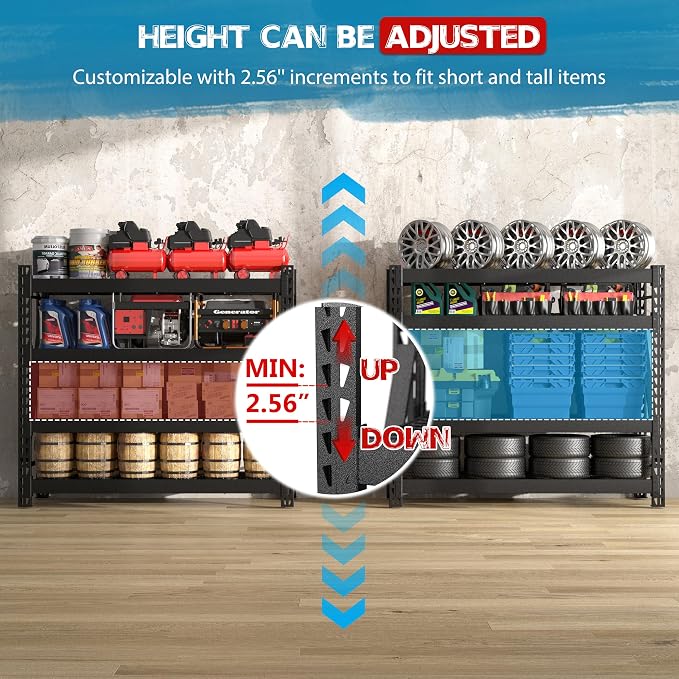 MUPATER 68.11” W × 23.62” D × 59.84” H Garage Shelving, 9000 LBS Heavy Duty - Image 4