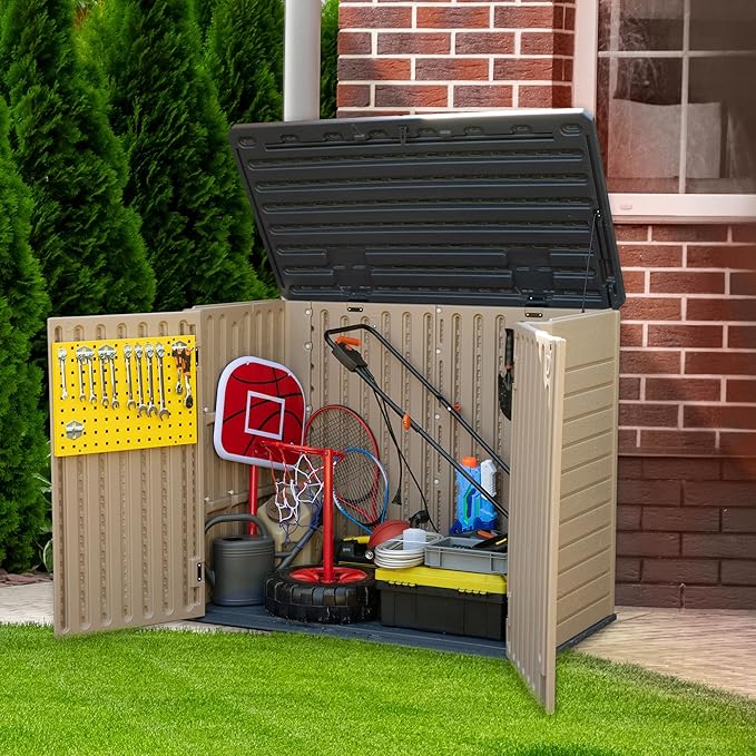YITAHOME Outdoor Resin Storage Sheds, 39 in Height Lockable Waterproof - Image 3