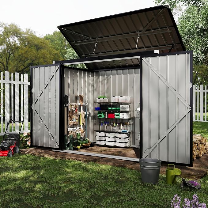 Outdoor Trash Can Storage 2 Binsgarbage Bin Storage Shed, 3x6 FT Garbage Bin - Image 8