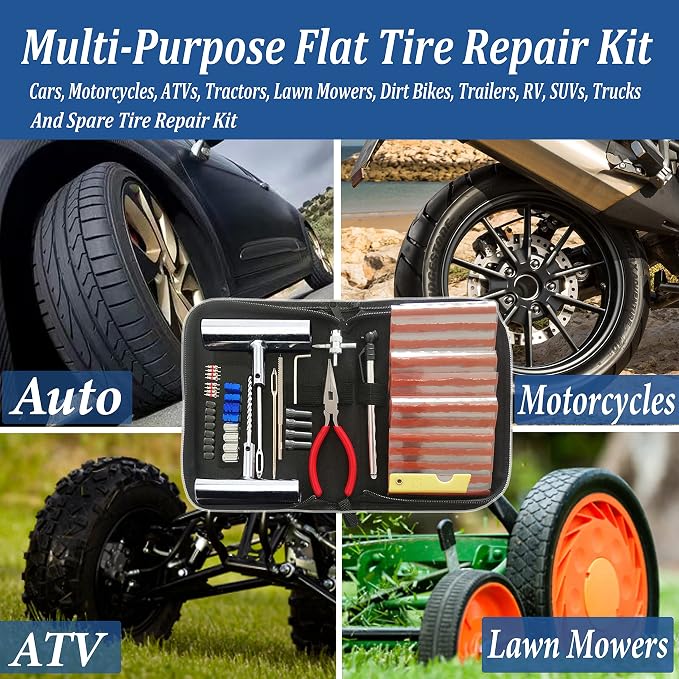 Tire Repair Kit, Universal Tire Repair Tools Flat Tire Puncture Repair - Image 7