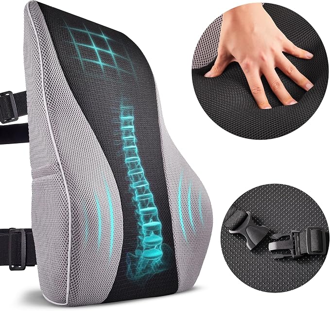 Extra Dense Lumbar Pillow with Double Adjustable Straps - Image 9