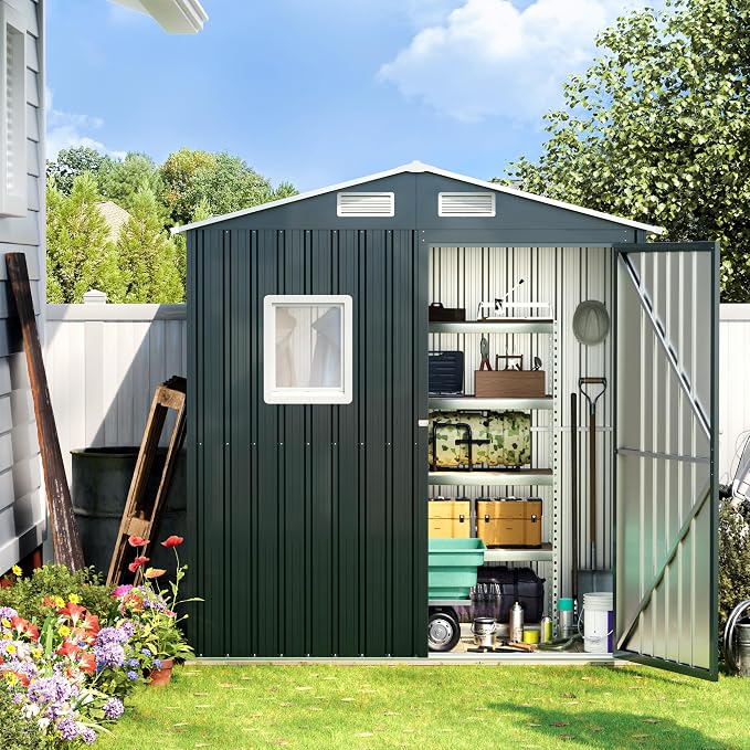 Breezz 6x4FT Outdoor Steel Storage Shed - Image 6