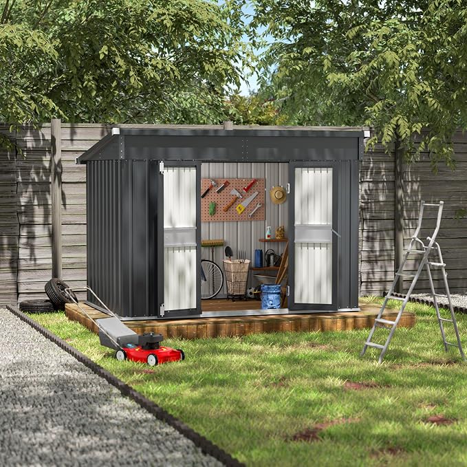 VEIKOU Metal Storage Shed, 6x10FT Outdoor Storage Shed - Image 9