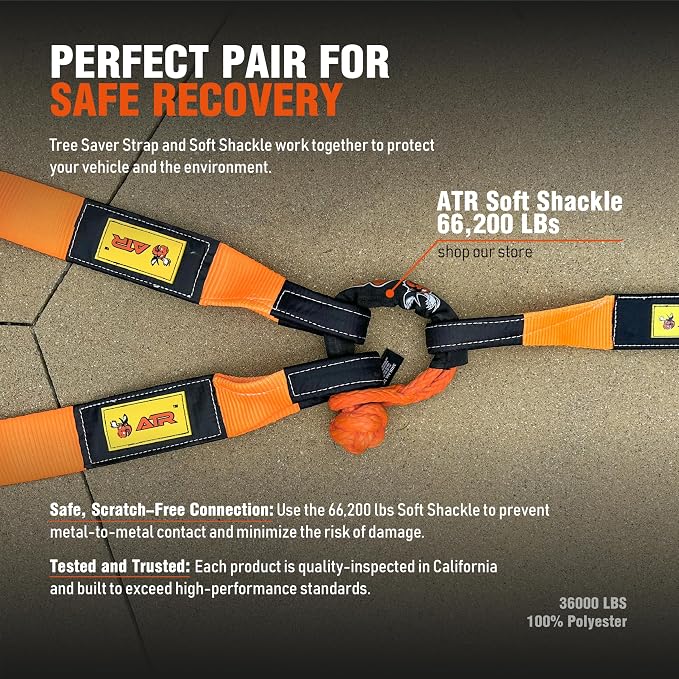 ATR Tree Saver Strap 3.5" x 8ft – 36, 000 lbs Break Strength, Heavy Duty Tow - Image 6