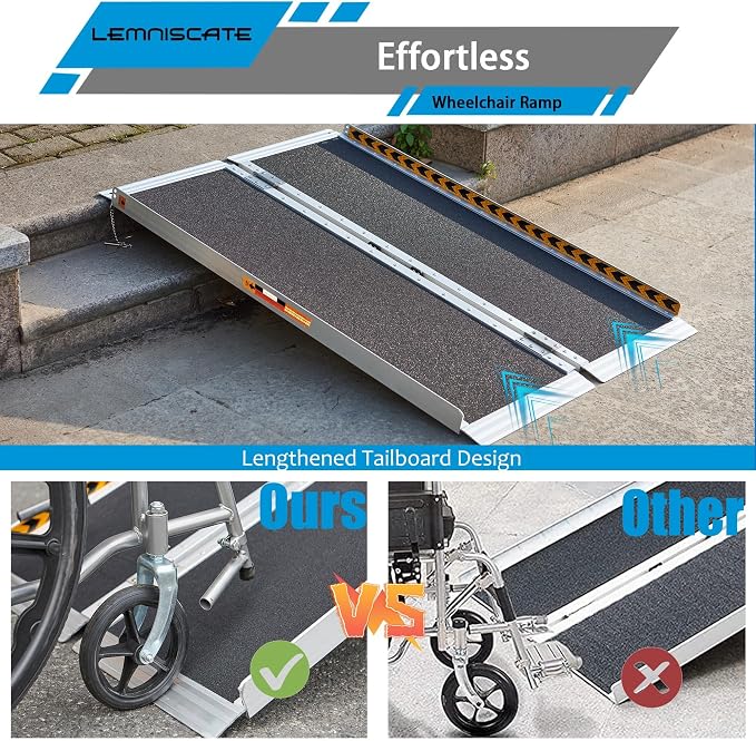LEMNISCATE 6FT Wheelchair Ramp, 29.2” W Non-Slip Portable Ramps - Image 8