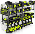 33" W Large Power Tool Organizer Wall Mount Loads 400 lbs, Heavy Duty 8 Drills by POKIPO