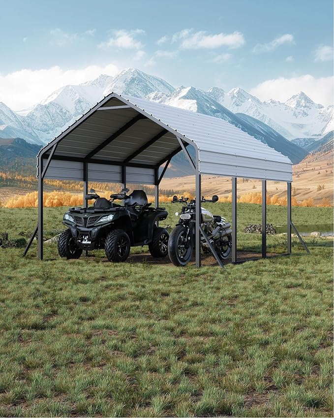 13'x16'x11' Metal Carport, Steel Heavy Duty Car Ports by GarveeLife