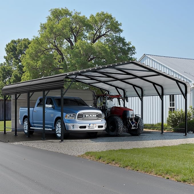 JAMFLY Carport, 20X20 FT Metal Carport, Heavy Duty Carport Canopy - Image 8