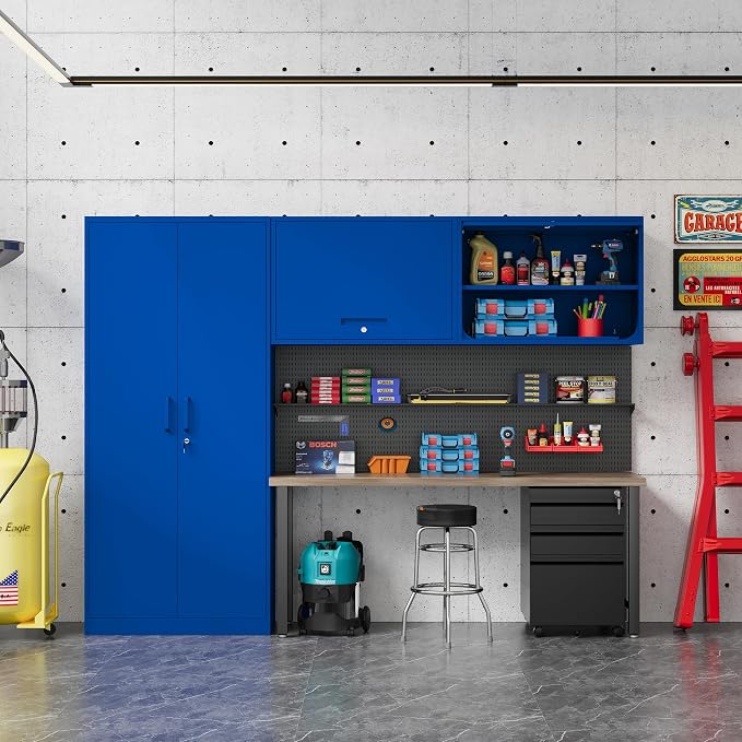 Metal Storage Cabinet Blue Wall Cabinets - Image 6