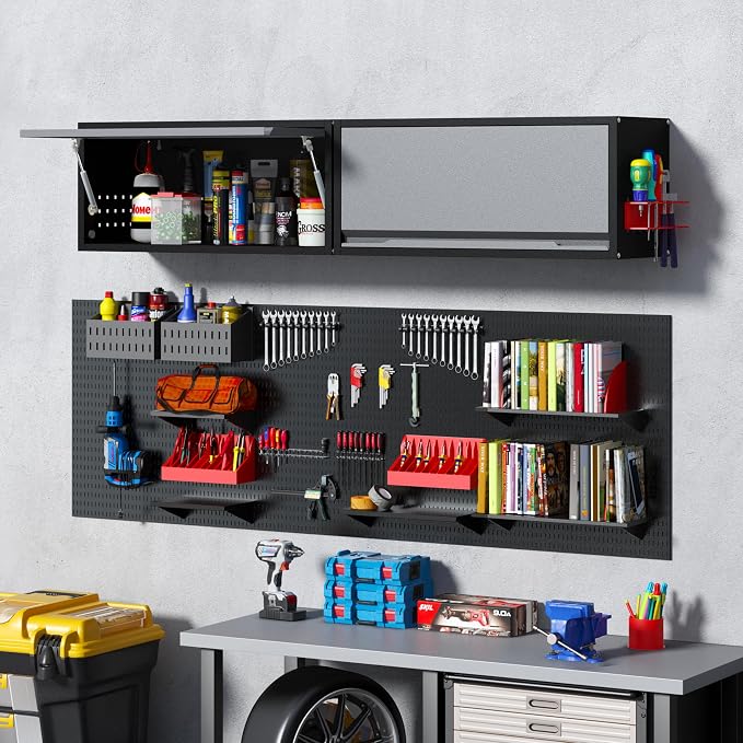 Metal Garage Wall Cabinet with Doors Side with Holes, 13.8" H 1 Door Small Wall - Image 2