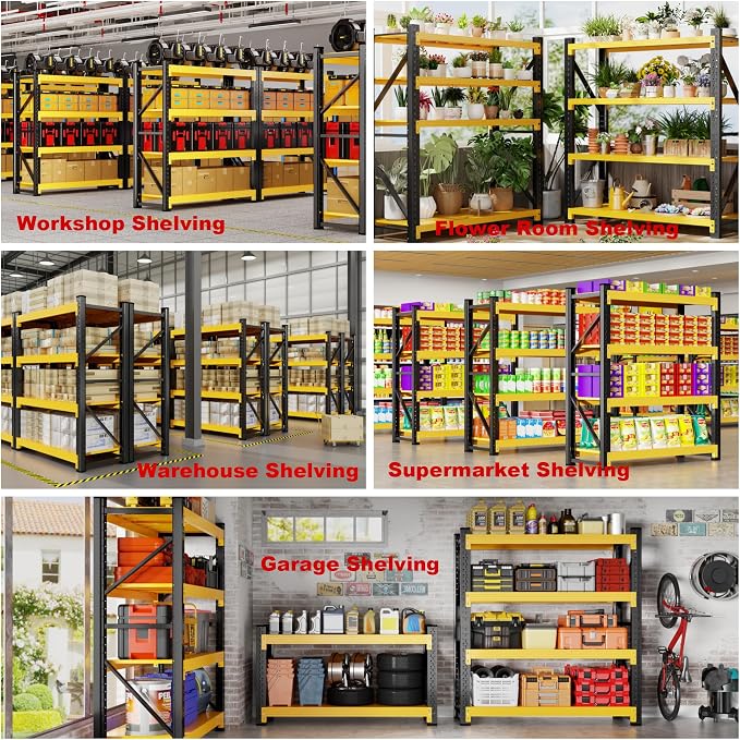 5000LBS Garage Shelving 59" W Garage Shelving Heavy Duty 4-Tier Metal Storage - Image 8