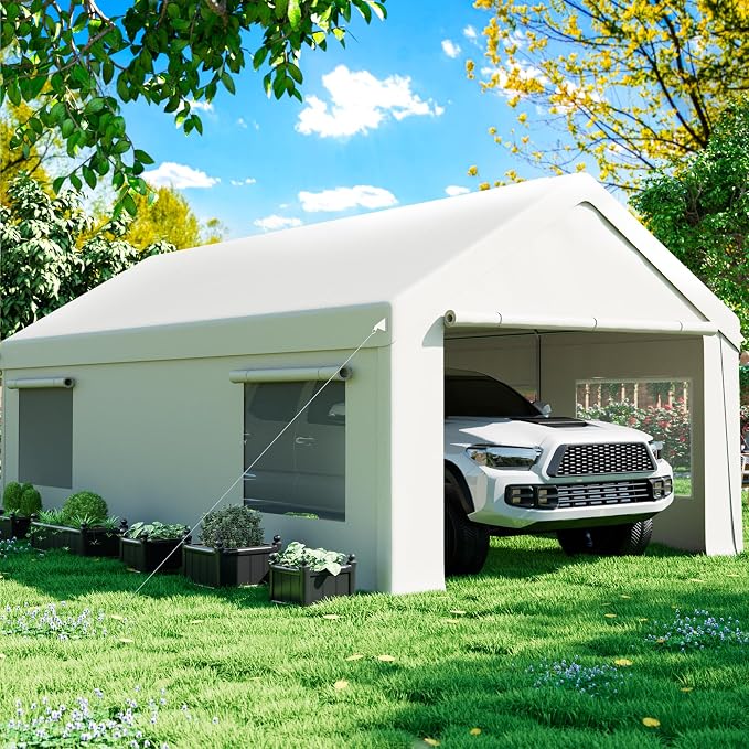 Carport 12' x 20' Heavy Duty Portable Garage, Carport Canopy by AirWire
