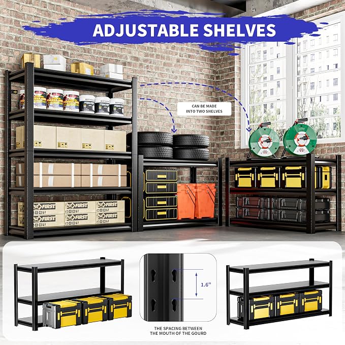 Garage Shelving, Thickened 72"*35.4"*15.7"Garage Storage Shelves Heavy Duty - Image 5