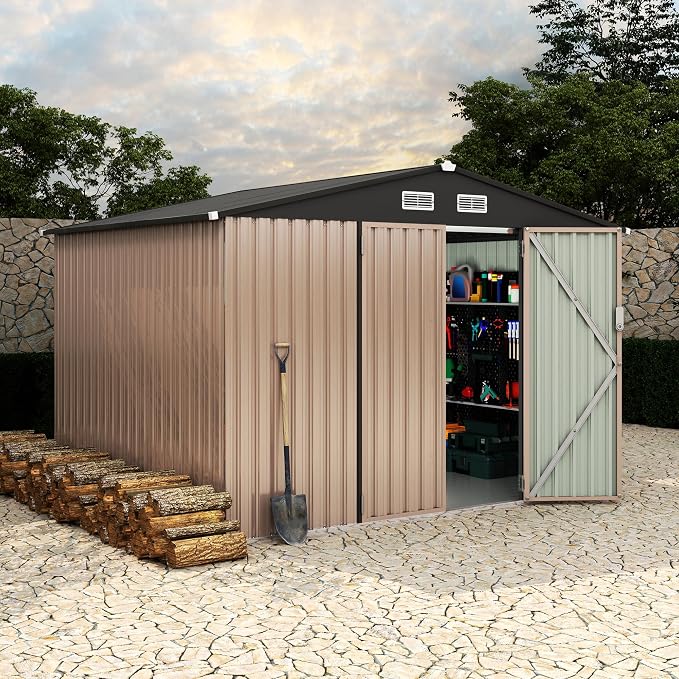 8x10x6.4 FT Outdoor Storage Sheds by GarveeLife