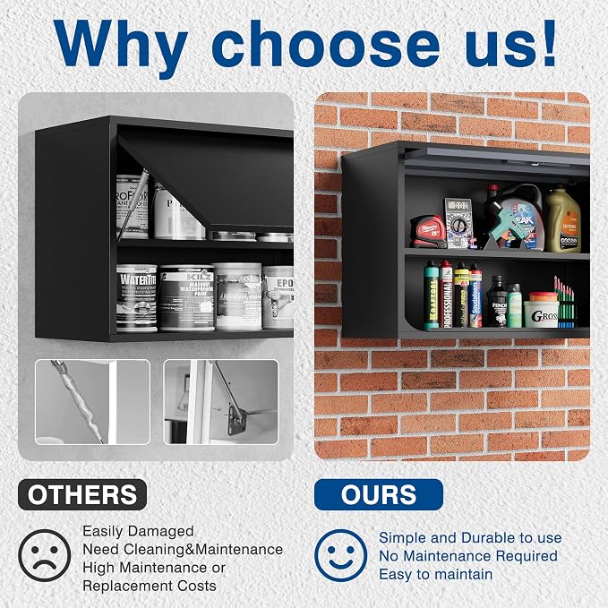 Metal Storage Cabinet Black&Gray Wall Cabinets - Image 4