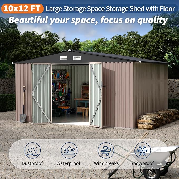 10x12x6.4 FT Outdoor Storage Sheds - Image 4