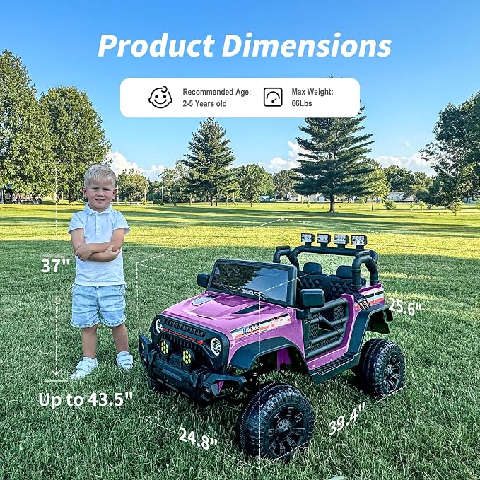 12V Kids Ride on Car Truck, Kids Electric Vehicles Car Ride on Toy - Image 3