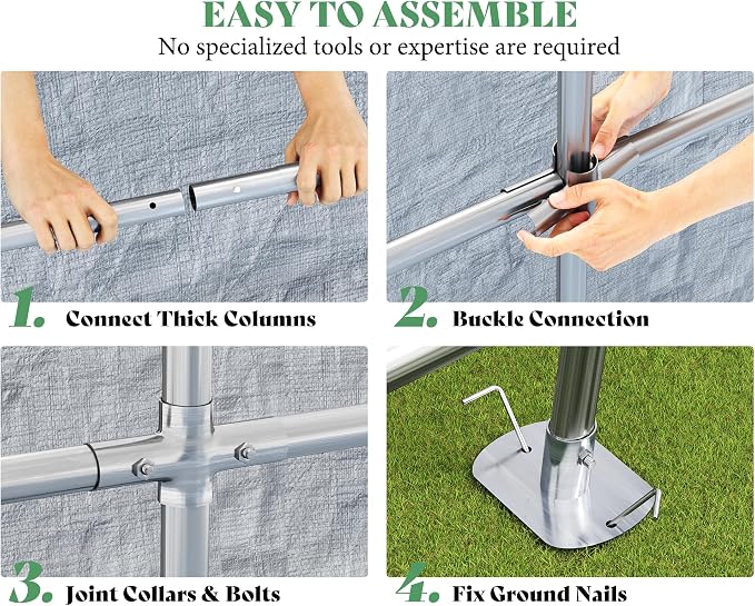 AMERLIFE 8x10x8 FT Heavy Duty Portable Shed Storage Shelter, Outdoor Storage - Image 6