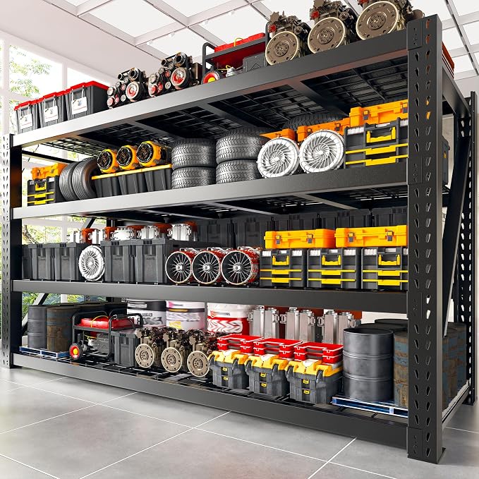 Bepatio 77" W Storage Shelves Heavy Duty Garage Shelving 8000LBS 4 Tier Metal by Bepatio
